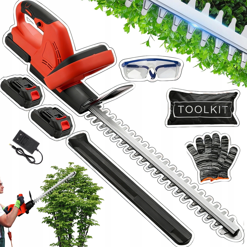 Akumulátorové Nůžky Na Trávy A Keře 500W 21V S Ostrými Čepelemi 2 Aku