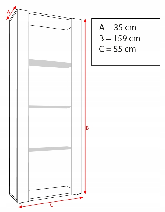 Witryna Stojąca Szafka LED Półki Biały Kolekcja MPrestige