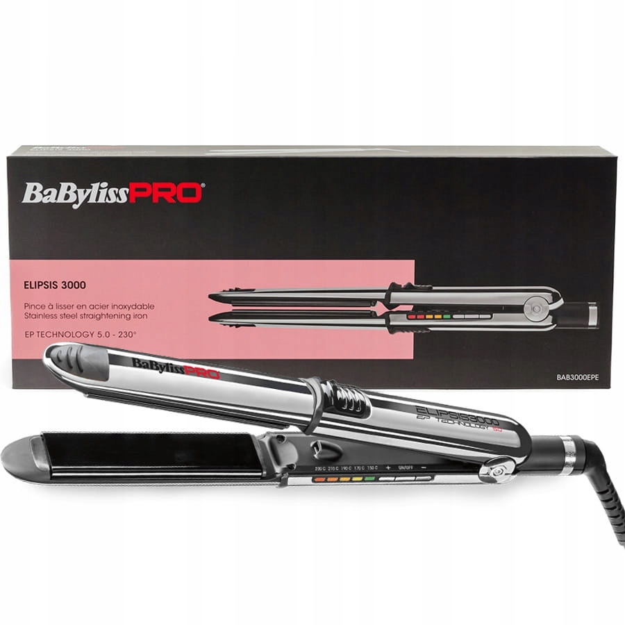 Babyliss Pro BAB3000EPE prostownica do włosów z jonizacją i funkcją lokówki