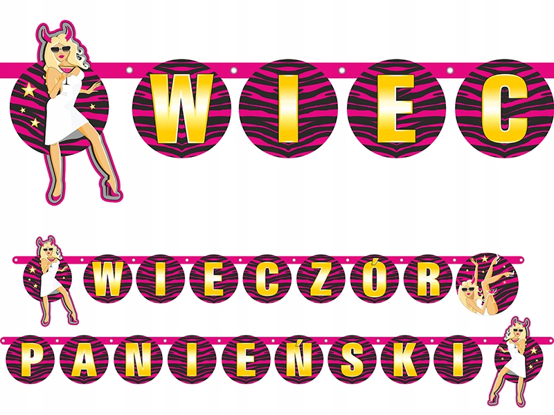 

200x20cm Banner na Wieczór Panieński Kolorowy