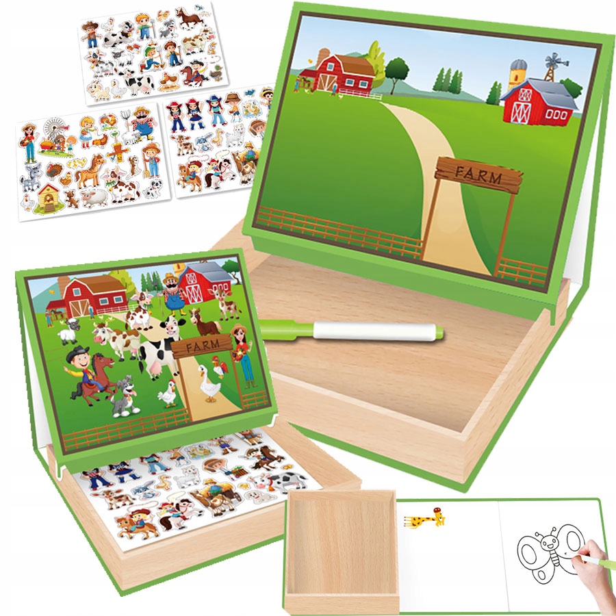 

Tablica Do Pisania Puzzle Magnetyczne Farma Drewno
