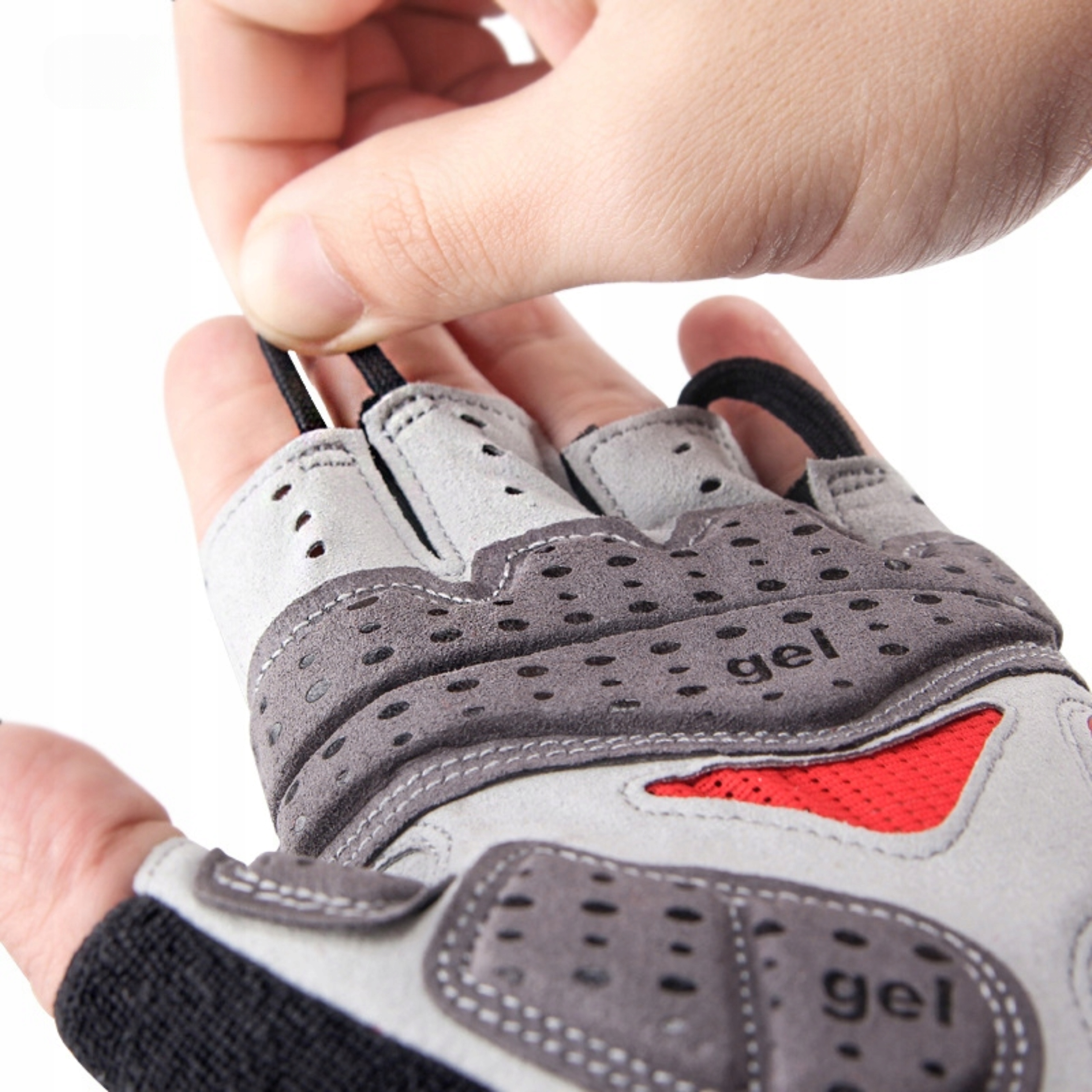 Rękawiczki Rowerowe GIYO Czerwone Żelowe Żel Bez Palców Męskie Damskie XS Marka inna