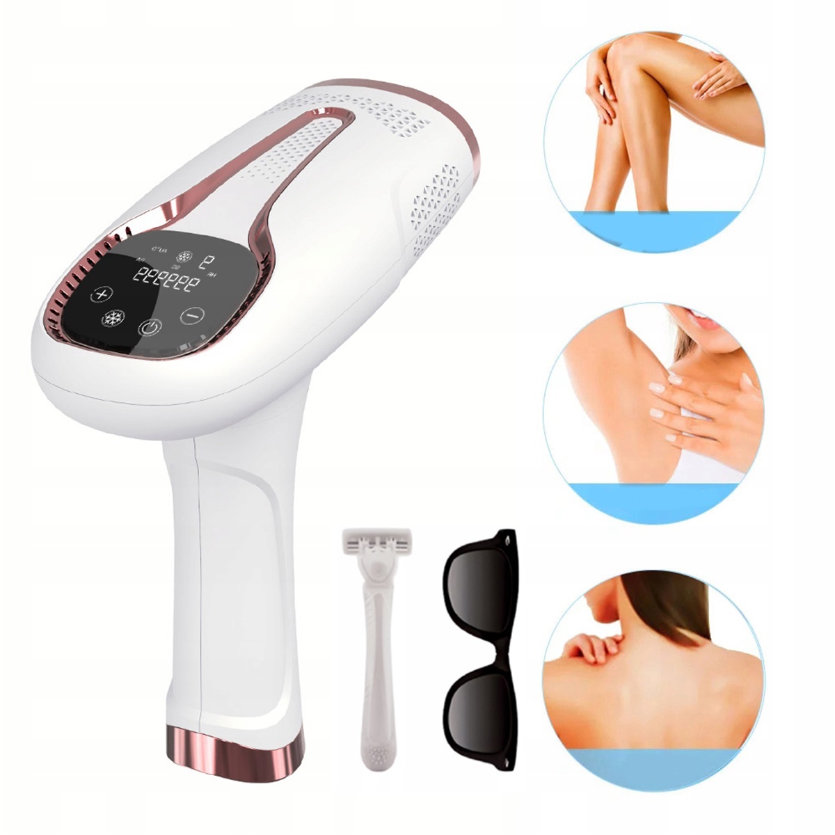 Depilator Ipl Bezbolesny Cichy do Ciała, Bikini, Nóg Skuteczny