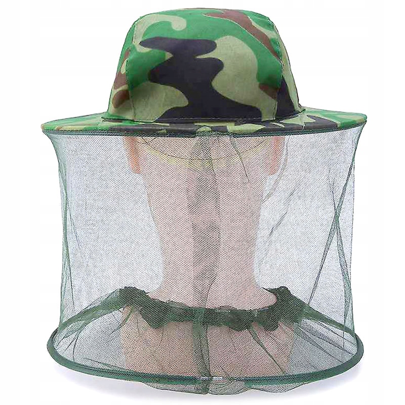 KAPELUSZ SKŁADANY PSZCZELARSKI WĘDKARSKI MORO Z MOSKITIERĄ NA KOMARY OWADY Model #1318