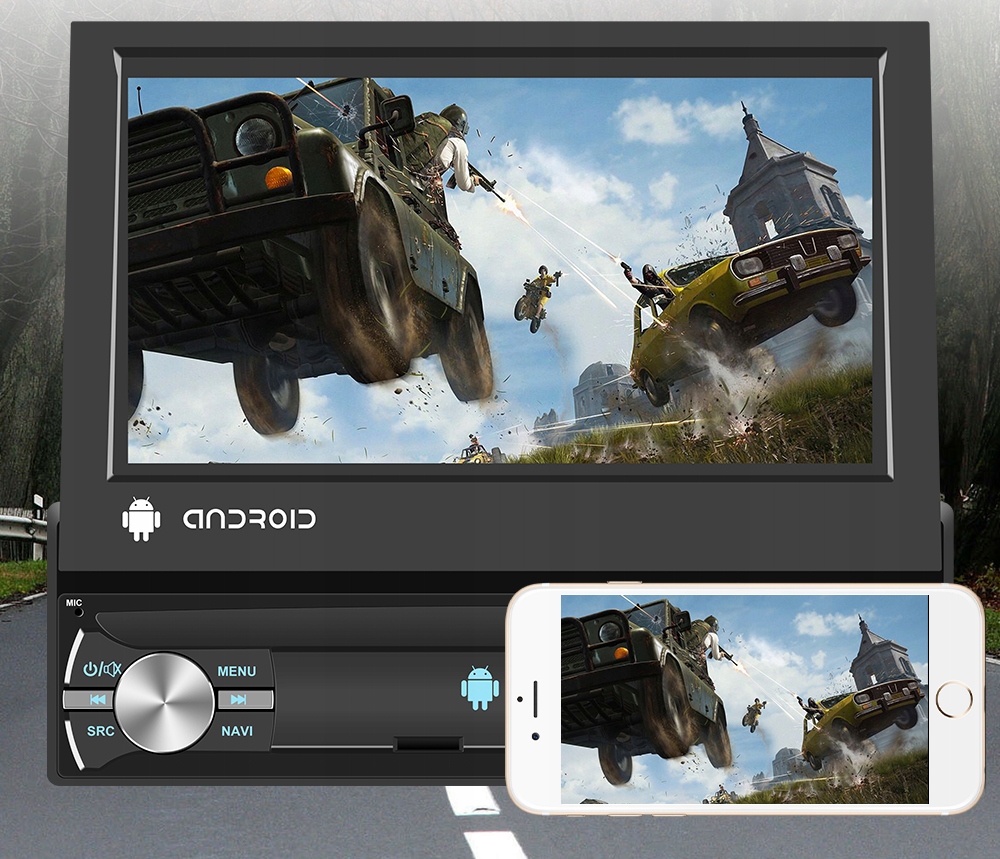 RADIO SAMOCHODOWE 1 DIN ANDROID 13 GPS USB WIFI DAB+ 2GB RAM MIRROR LINK Szerokość produktu 18.5 cm