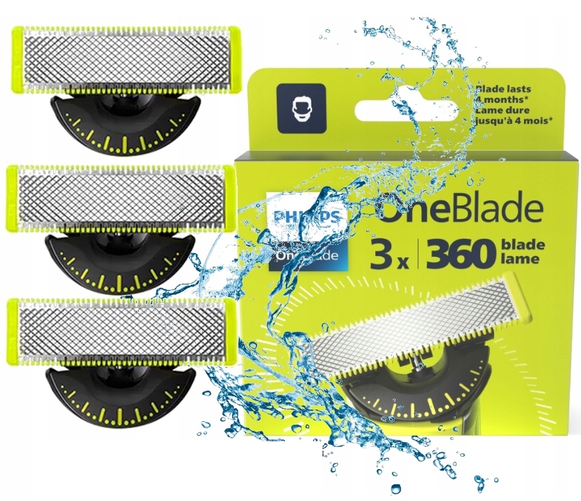3x Čepele Philips Oneblade 360 Originální Čepel Nůž Hlava Holicí Strojek Pro