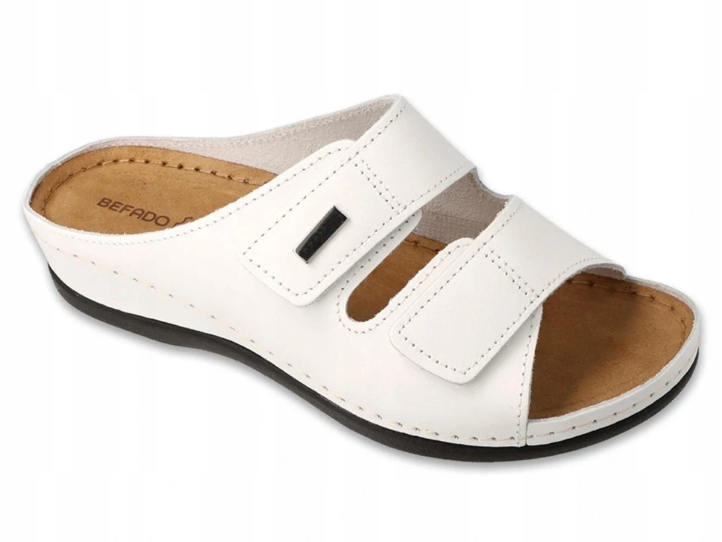Dámské kožené pantofle Befado Home&Go 158D285 bílé 39