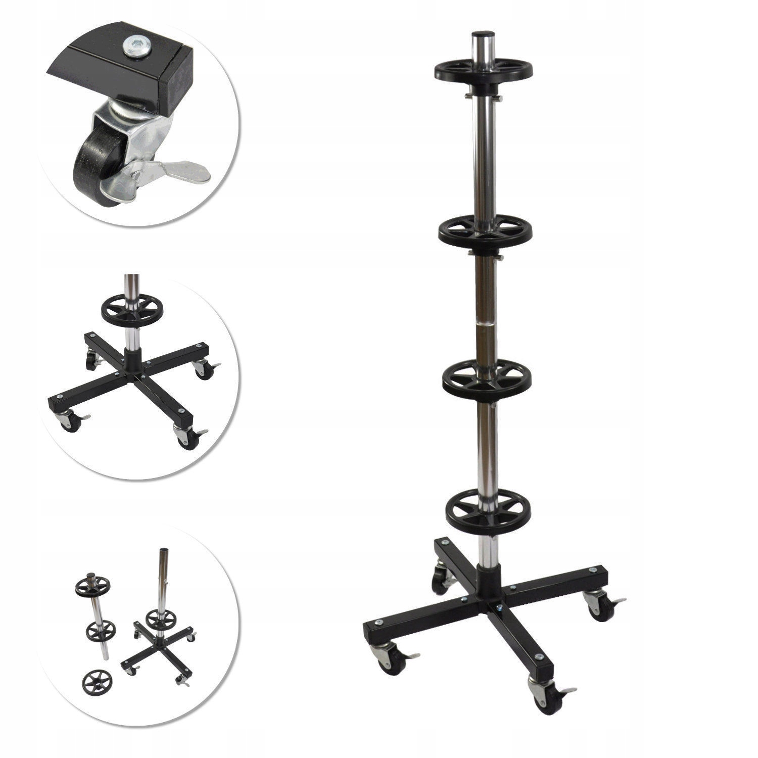 Stojan Na Kola A Kola S Kolečky Pro Uložení 4 Kusů Aut