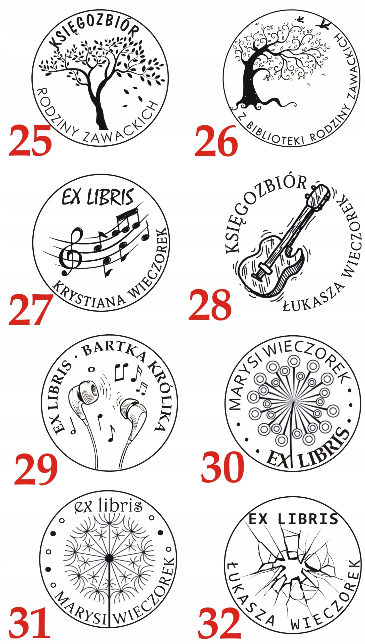 GRYF PIECZĄTKA OKRĄGŁA EX LIBRIS STEMPEL 6 CM Rodzaj Tradycyjna