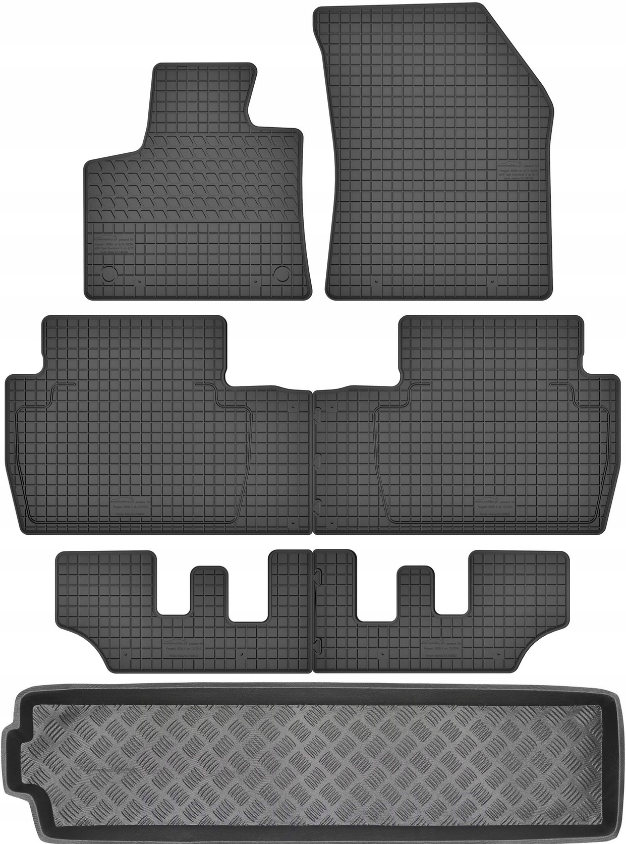 Peugeot 5008 II Minivan od roku 2017 Sada Koberce batožinový priestor