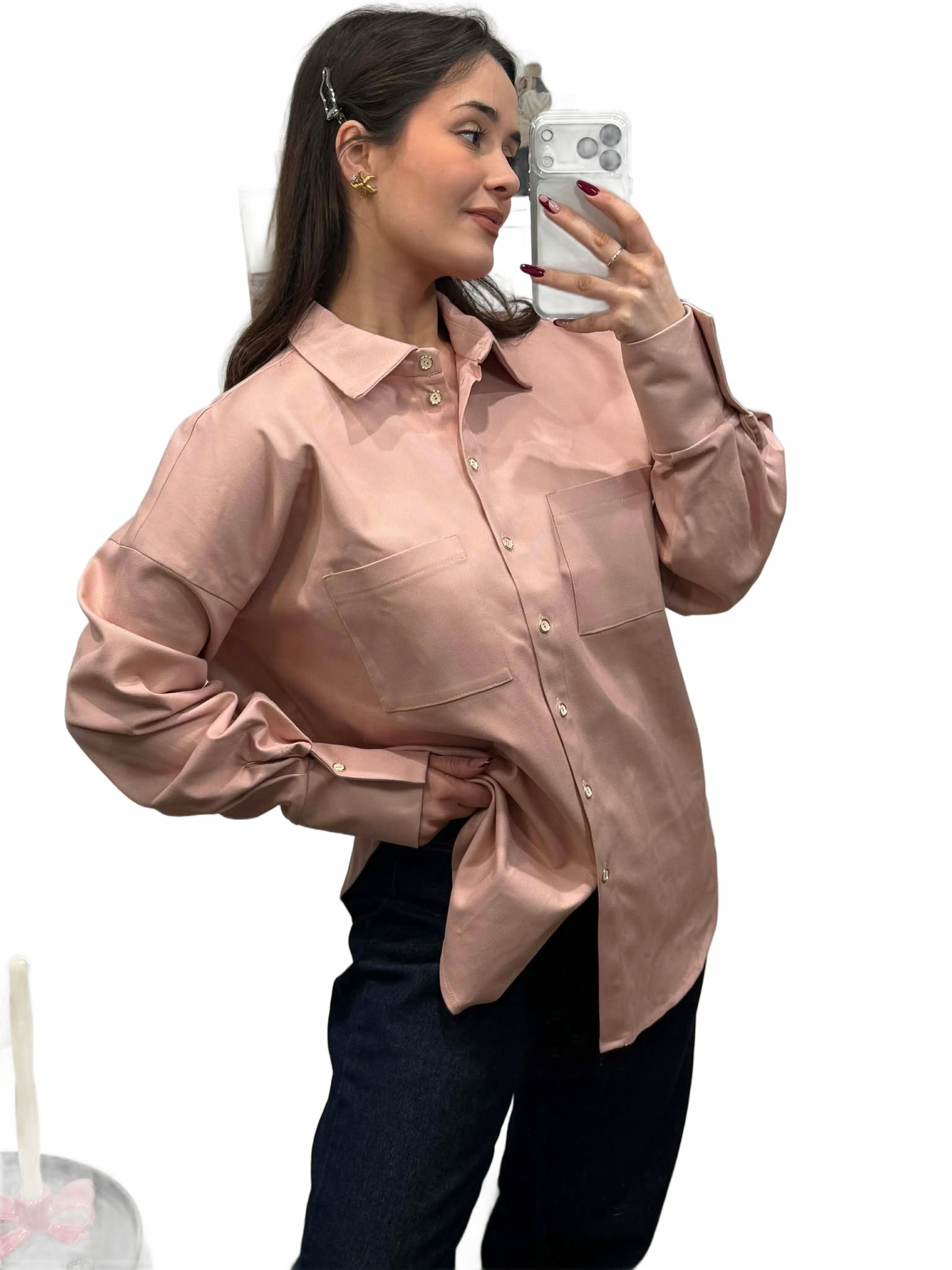 La Milla Oversizová Košile Minimalist Starorůžová Univerzální