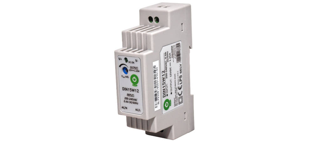 ZASILACZ 12V NA SZYNĘ DIN 15W 1.25A MINI DO TAŚM LED