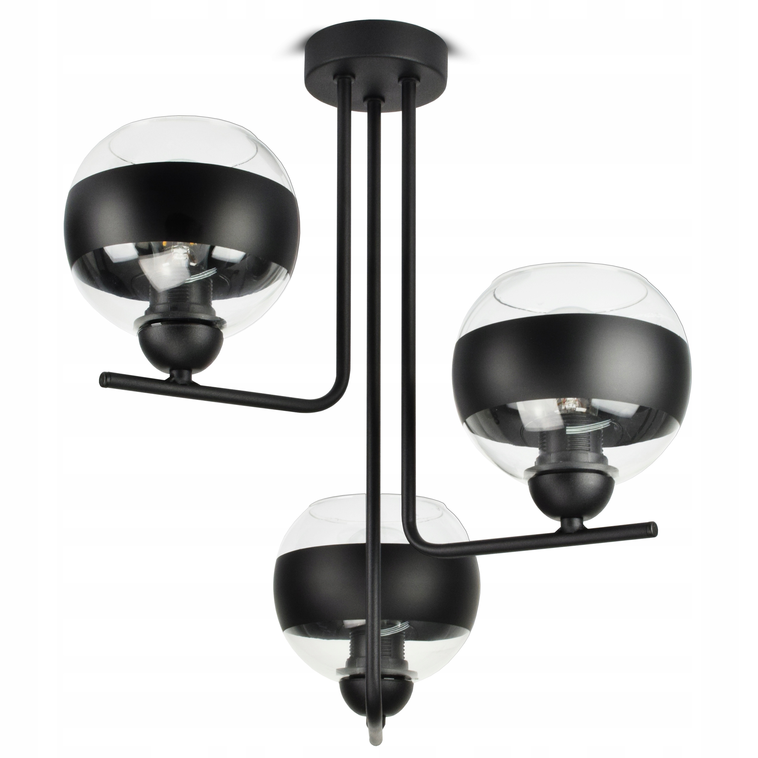 Závěsná stropní lampa Lustr Černá Skleněné Koule Black Belt C3 Led E27