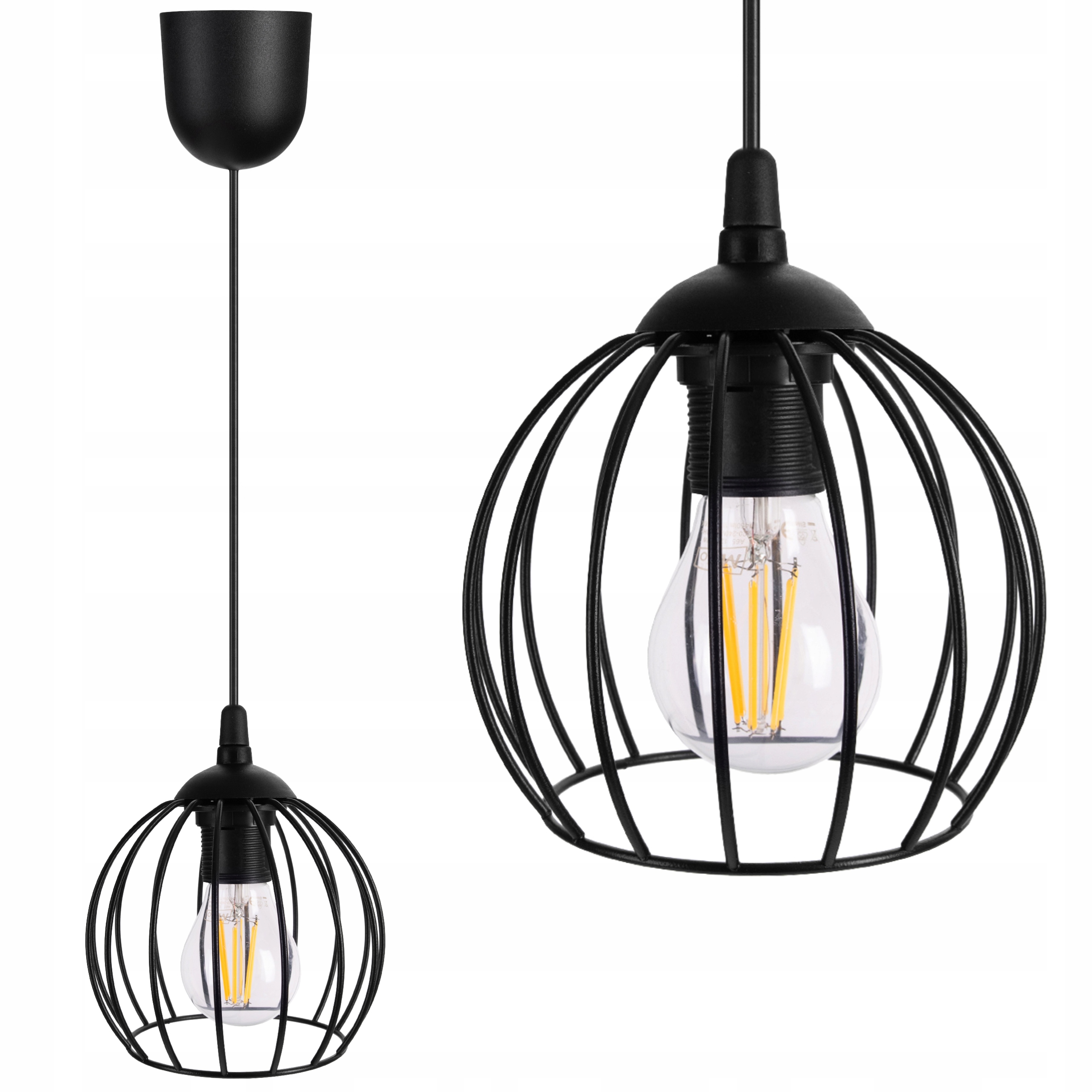 

Lampa Wisząca Zwis żyrandol sufiow loft drut Kula