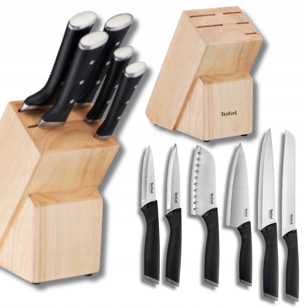 Kuchynské nože Tefal v bloku Kuchynský nôž šéfkuchára Kompletná sada