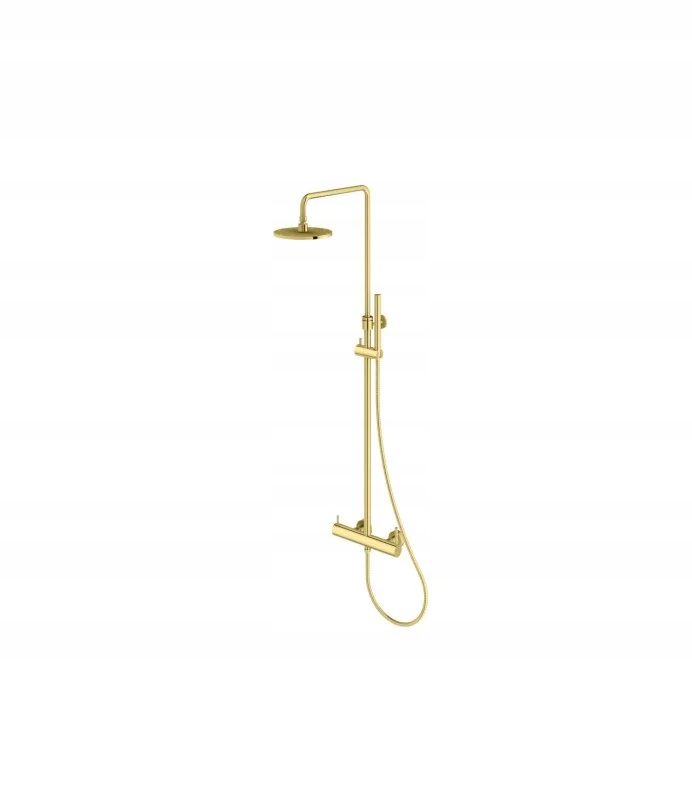 Dažďová sprcha Kohlman Axel, zlatá sprchová súprava, slúchadlo výtok