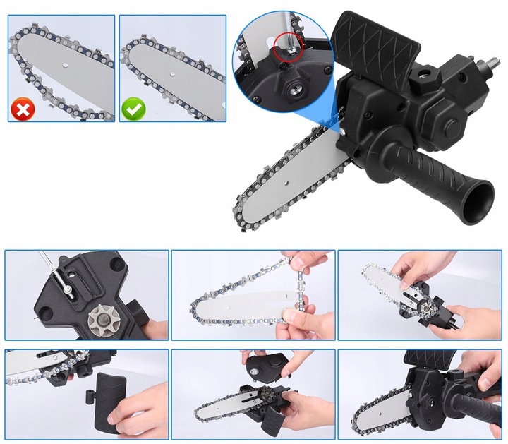 PRZYSTAWKA PIŁA ŁAŃCUCHOWA DO WIERTARKI WKRĘTARKI Typ przystawka