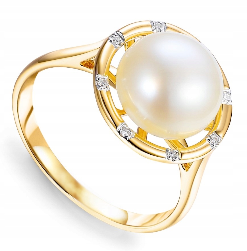 Zlatý Prstýnek Au 585 s perlou a diamanty R98882 Y Pl Vel. 18
