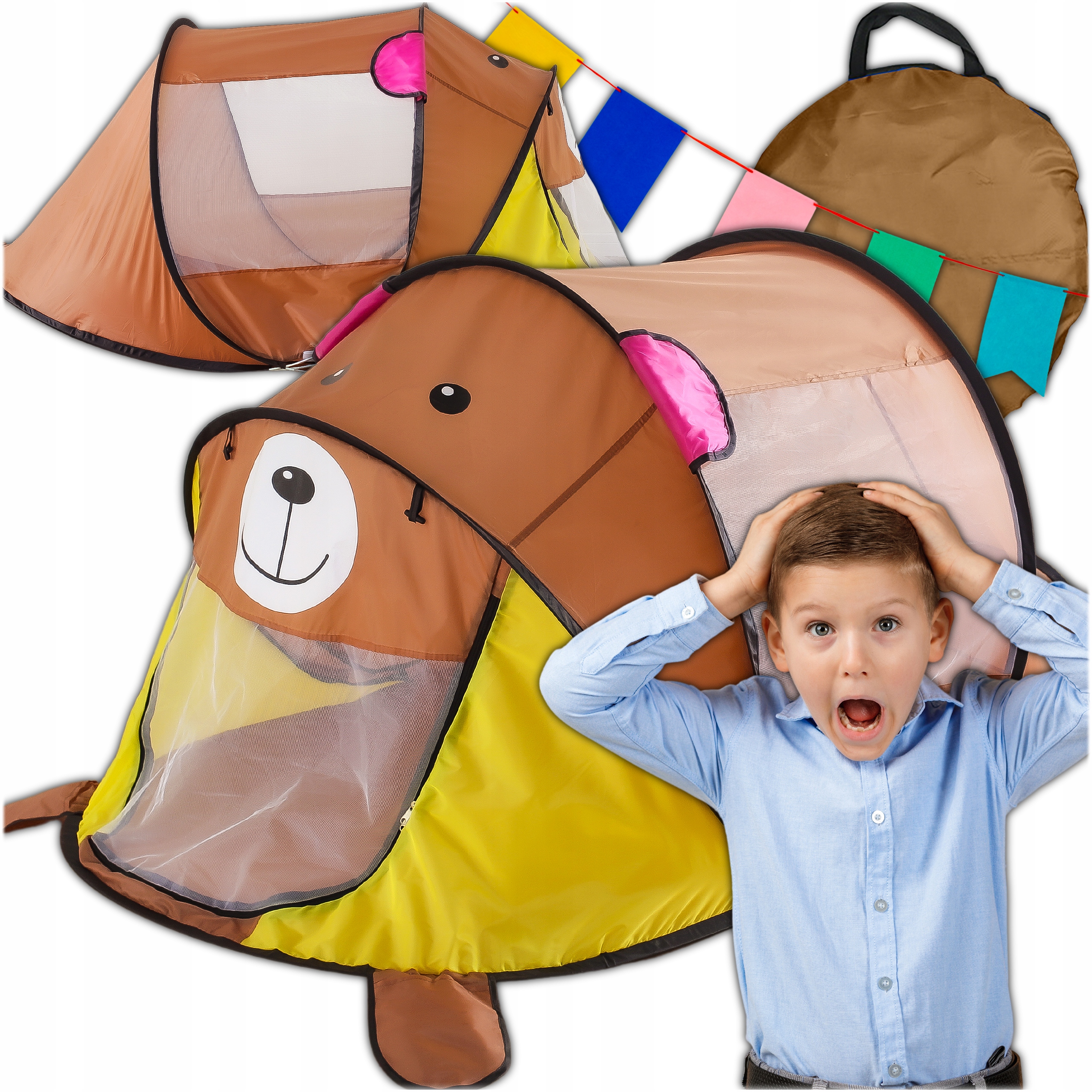 NAMIOT OGRODOWY DLA DZIECI PLAŻOWY DOMEK DO OGRODU SAMOROZKŁADAJĄCY MIŚ