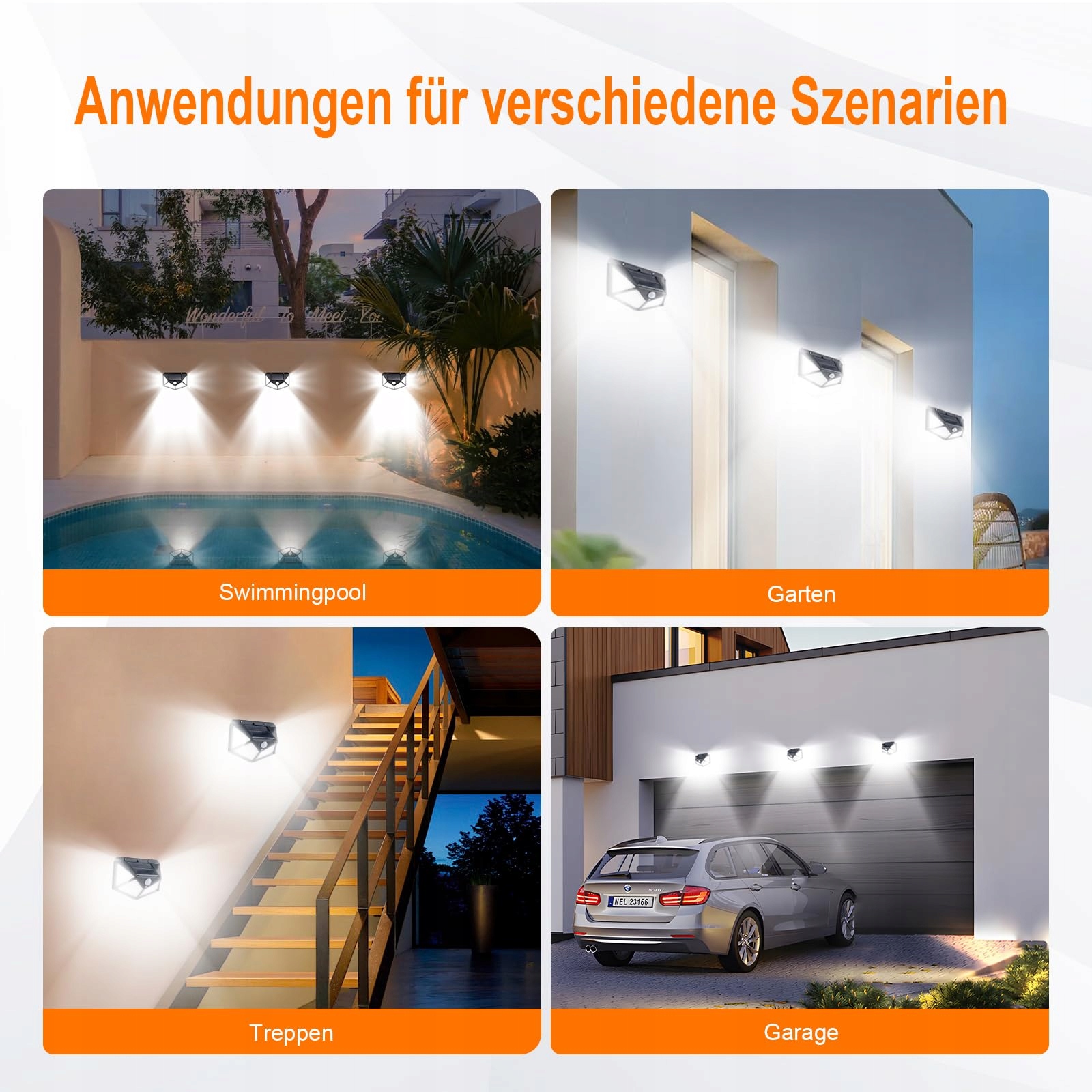 Lampa Solarna LED Z Czujnikiem Ruchu Zewnętrzna Ogrodowa 100 LED IP65 GDK20 — miniatura 8