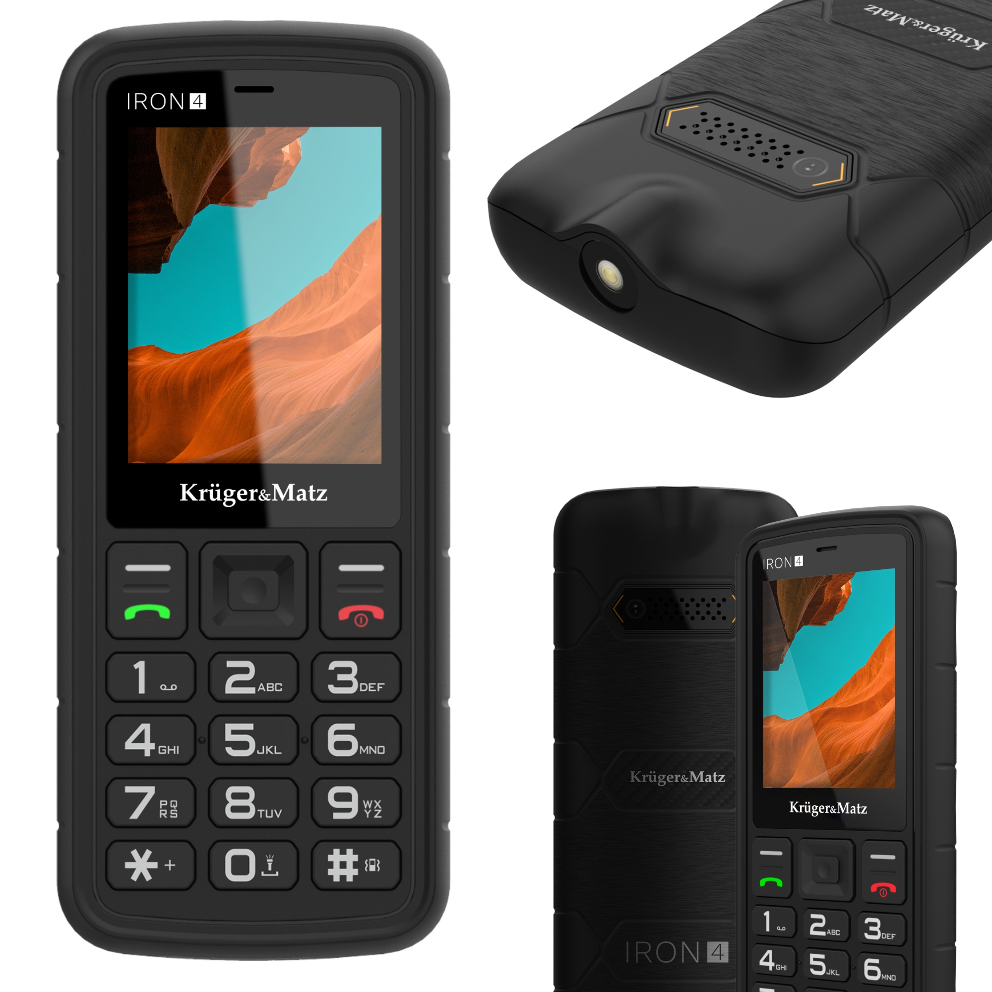 Kruger&Matz KM0467 Mobilný telefón Iron 4, Dual Sim, Bluetooth , 4G, čierny