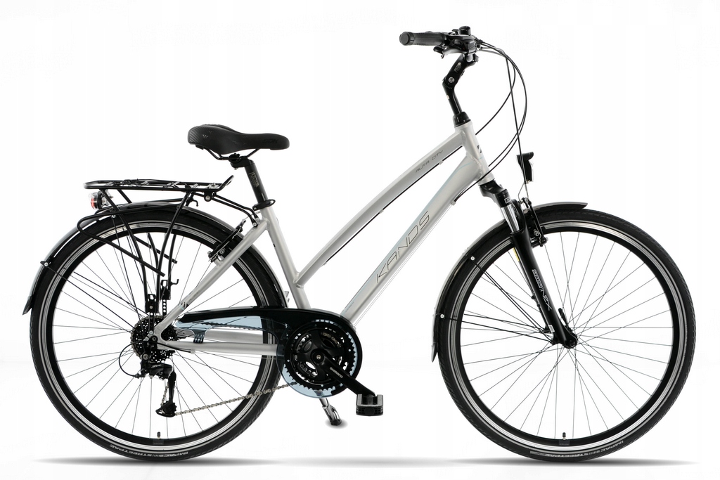 Rower trekk 28 Kands Alfa City szaro-błękitny połysk R17 wzrost 152-167 cm