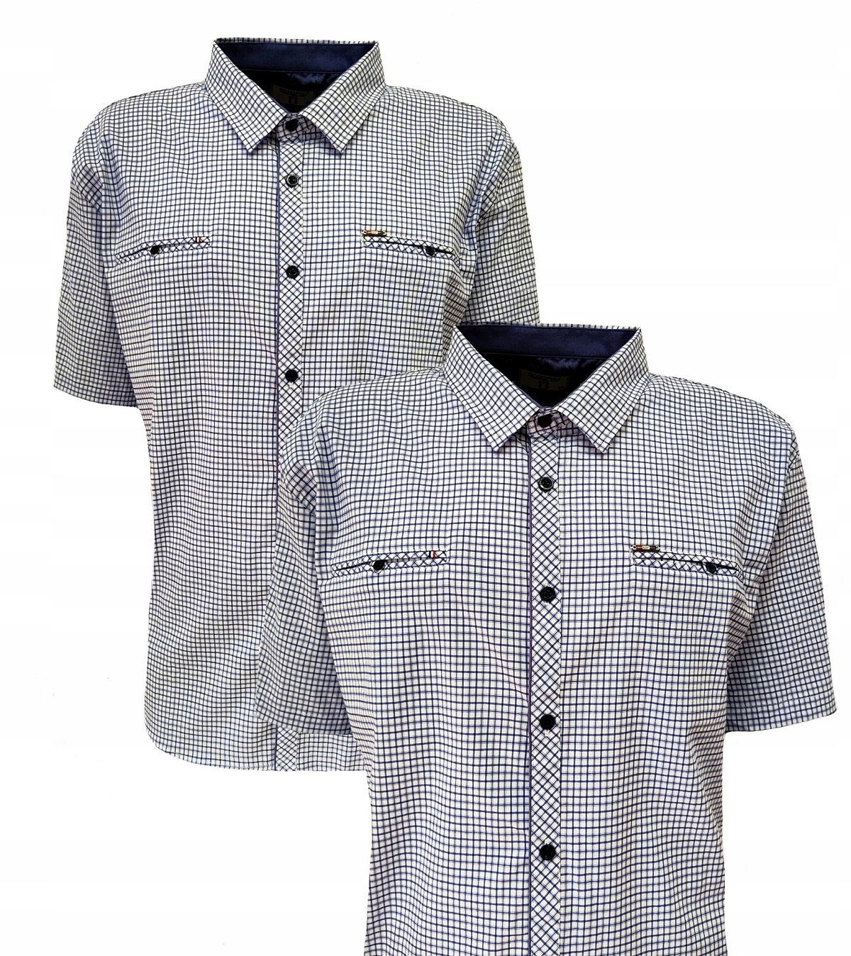 Pánská košile bavlna s kostkovaným vzorem Bílá 6XL Bagarda