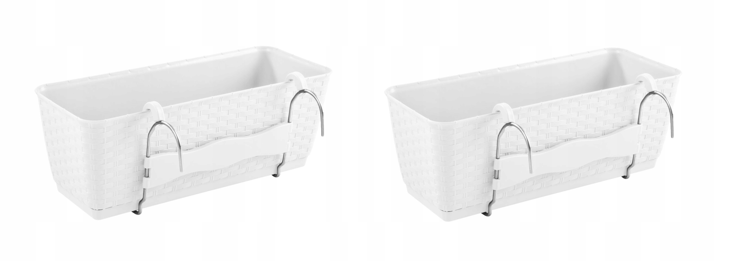 

2x doniczki wiszące balkonowe DRL400PW białe