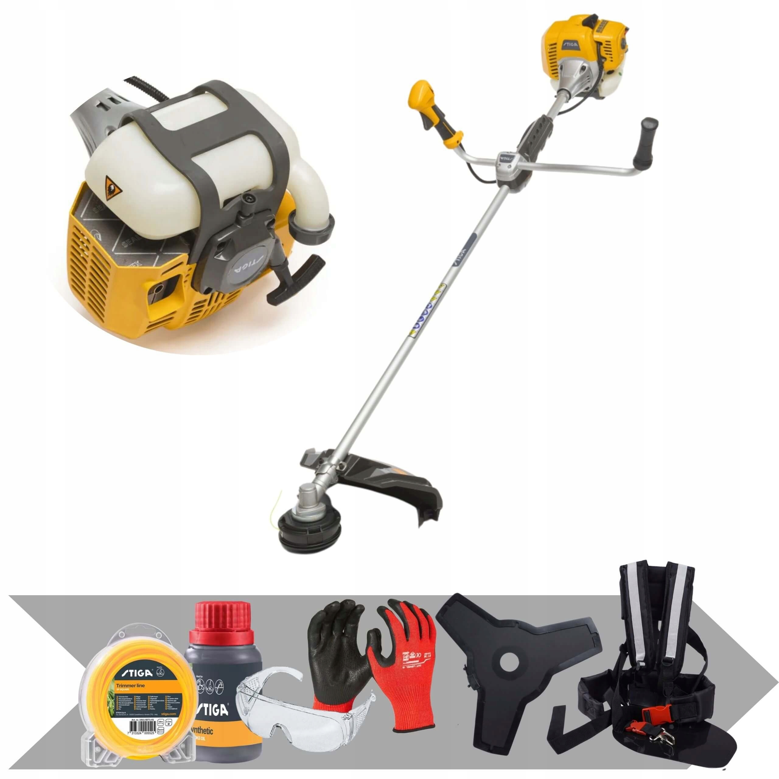 Podkoszarka Kosa Spalinowa Stiga Bc 545 B olej żyłka rękawice okulary