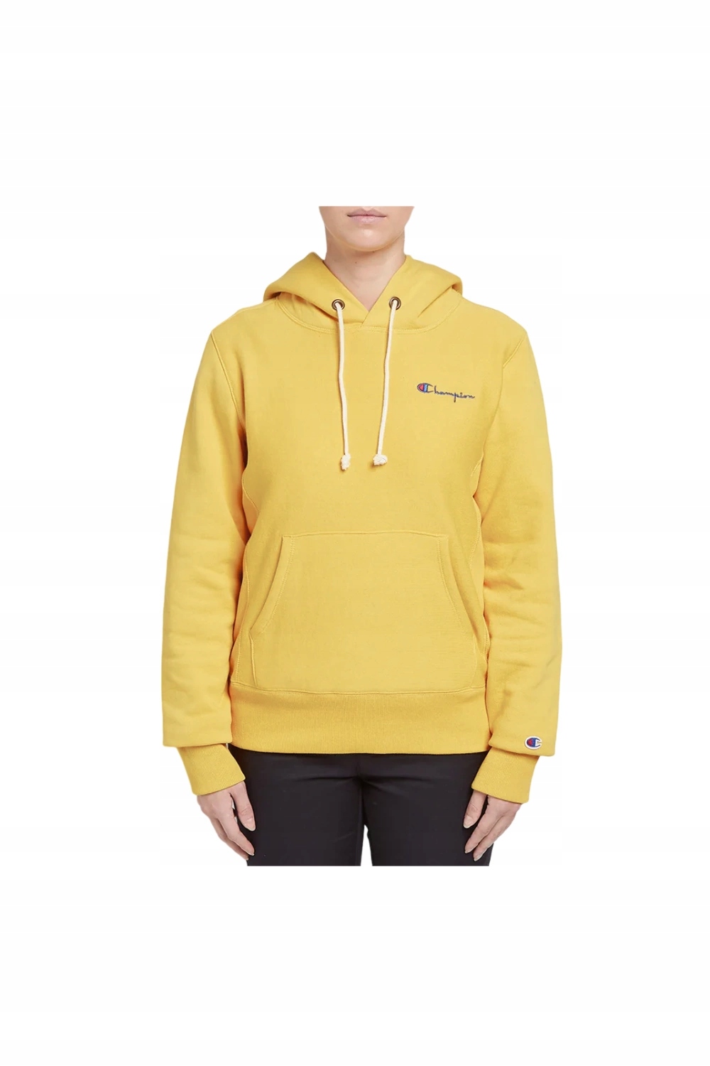 Dámská Mikina s kapucí s kapucí Champion žlutá bavlněná klokanka vel. Xs
