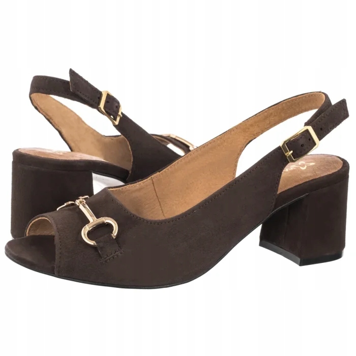 Dámské kožené sandály Maciejka Hnědé 06569-02 Brown