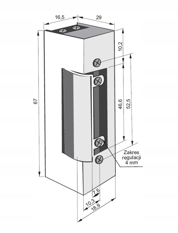 JIS Elektrozaczep 1443 12-24V AC/DC z pamięcią i wyłącznikiem EAN (GTIN) 5906086950084