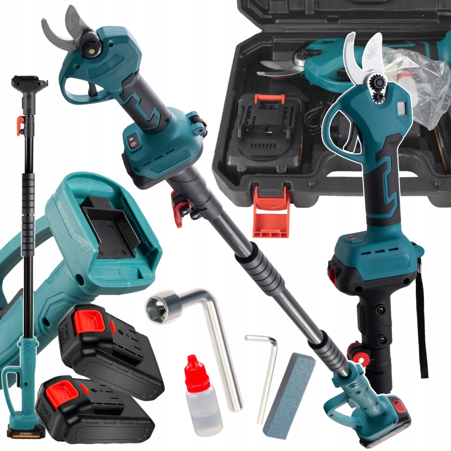 Sekator Akumulatorowy Elektryczny Mocny 30MM 2xAKU 2Ah Wysięgnik 166 CM