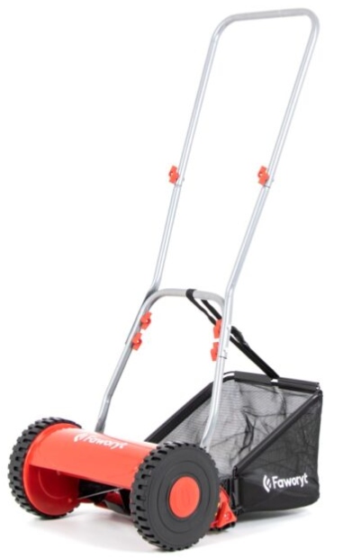 FAWORYT KOSIARKA RĘCZNA BĘBNOWA TKR300 MECHANICZNA WRZECIONOWA PCHANA 30cm Minimalna wysokość koszenia 1.4 cm