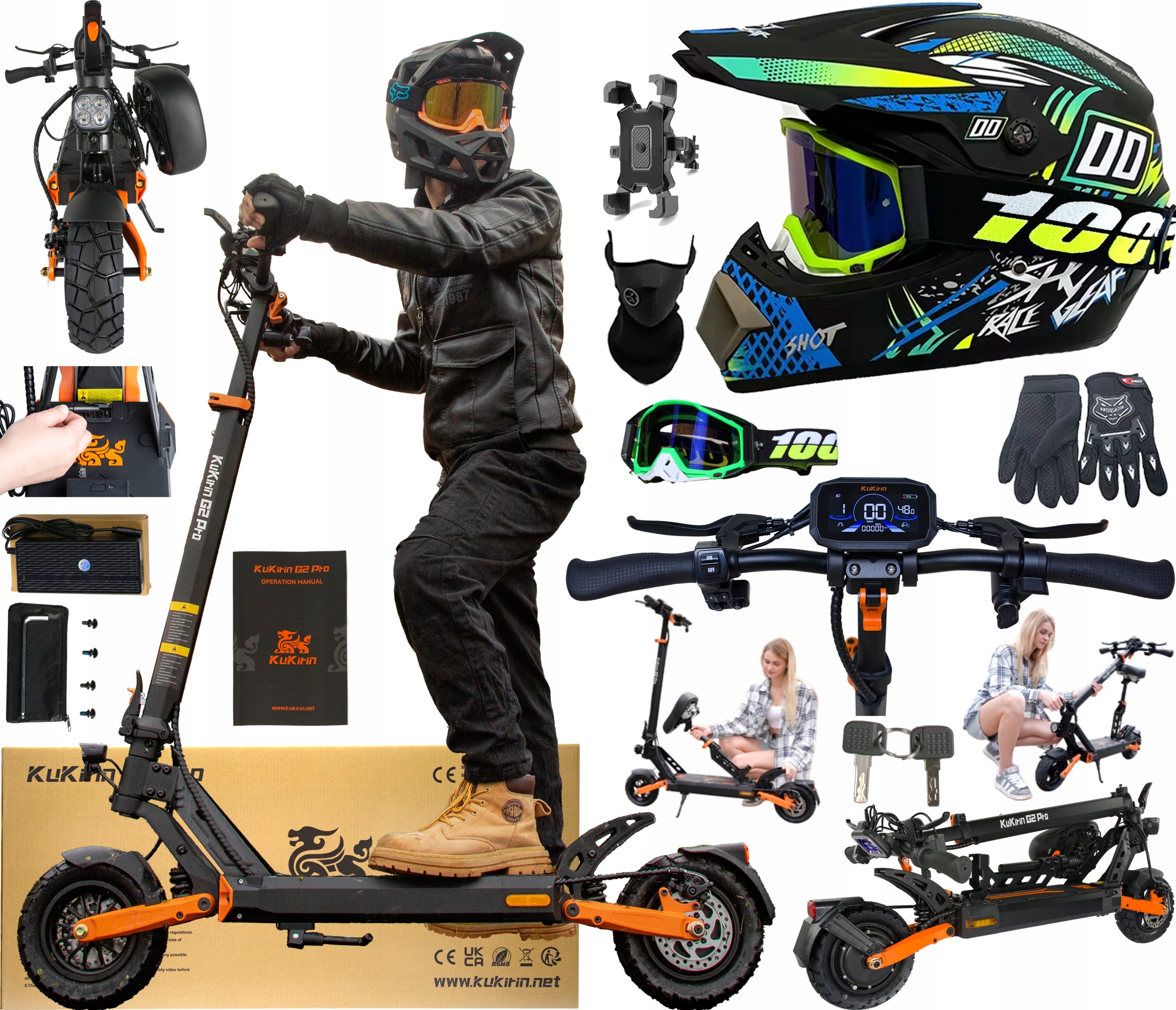 2026 Kukirin G2 Pro Elektrická vozidla 1000W 48V 15.6AH 45KM/H +5 Dárek