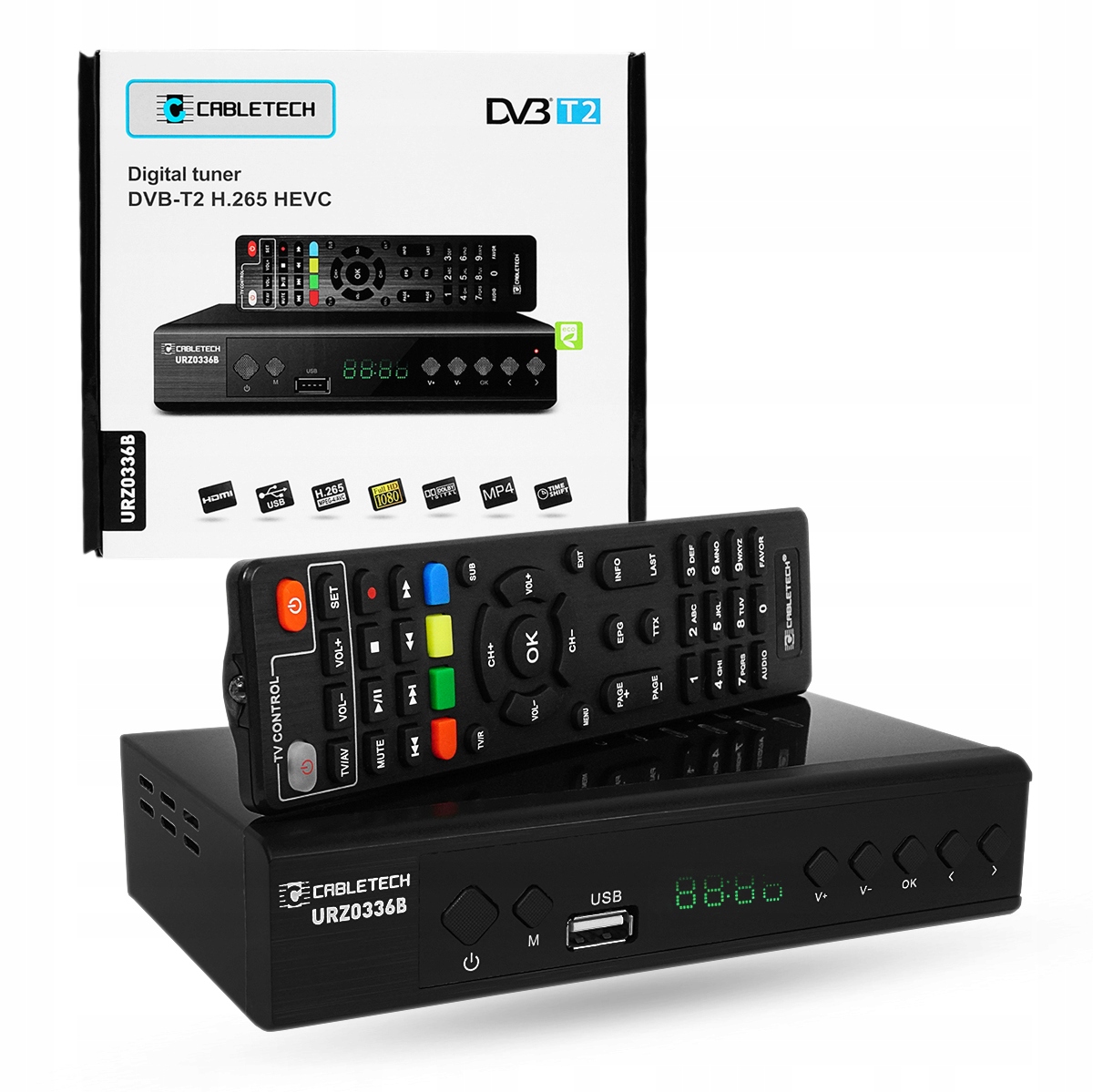 Tuner DVB-T2/C HEVC H.265 IPTV YouTube HDMI SCART Cabletech