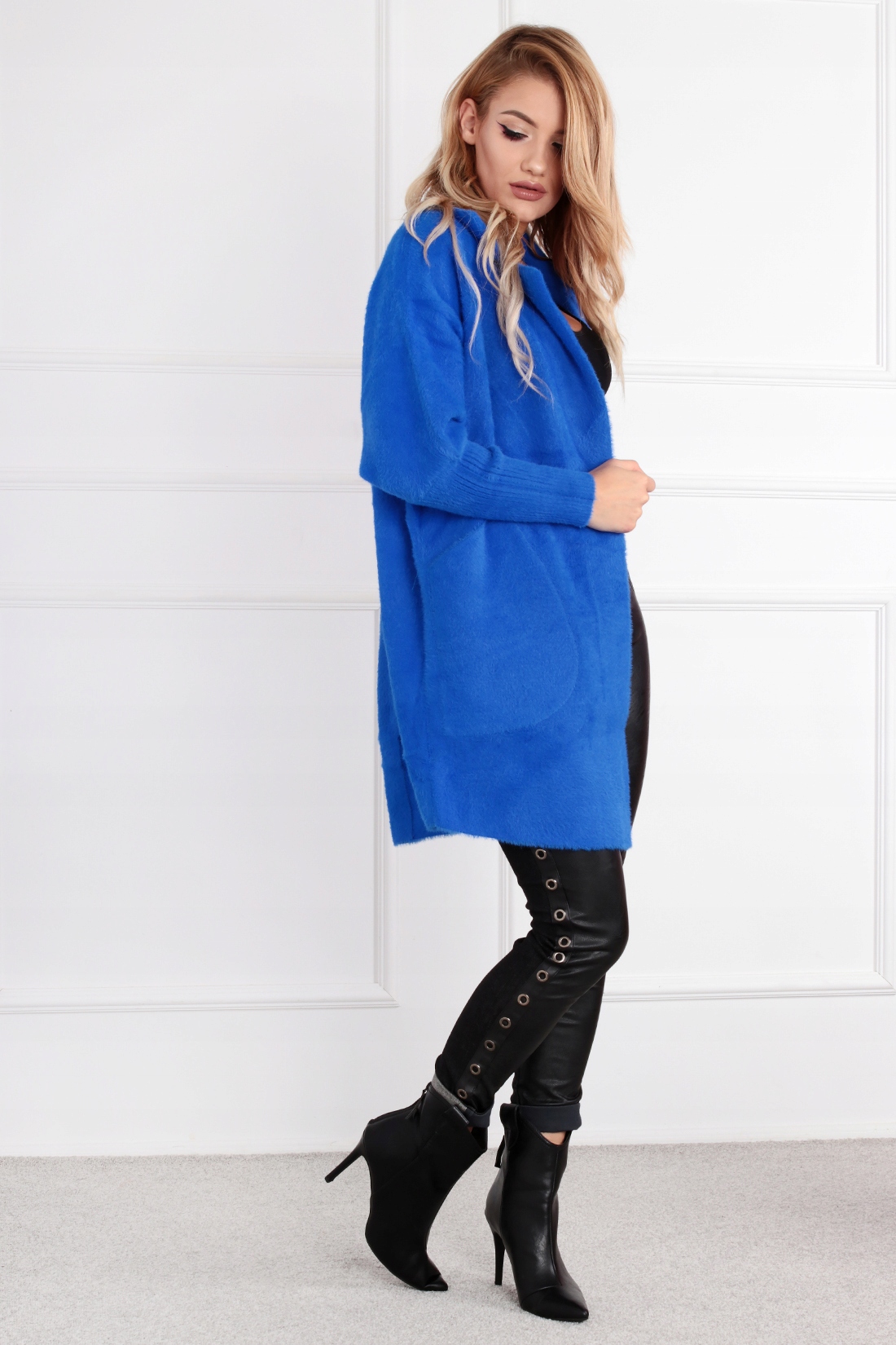 ALPAKA OVERSIZE PLUS SIZE 56-62 CHABROWY 1918 Kolor niebieski