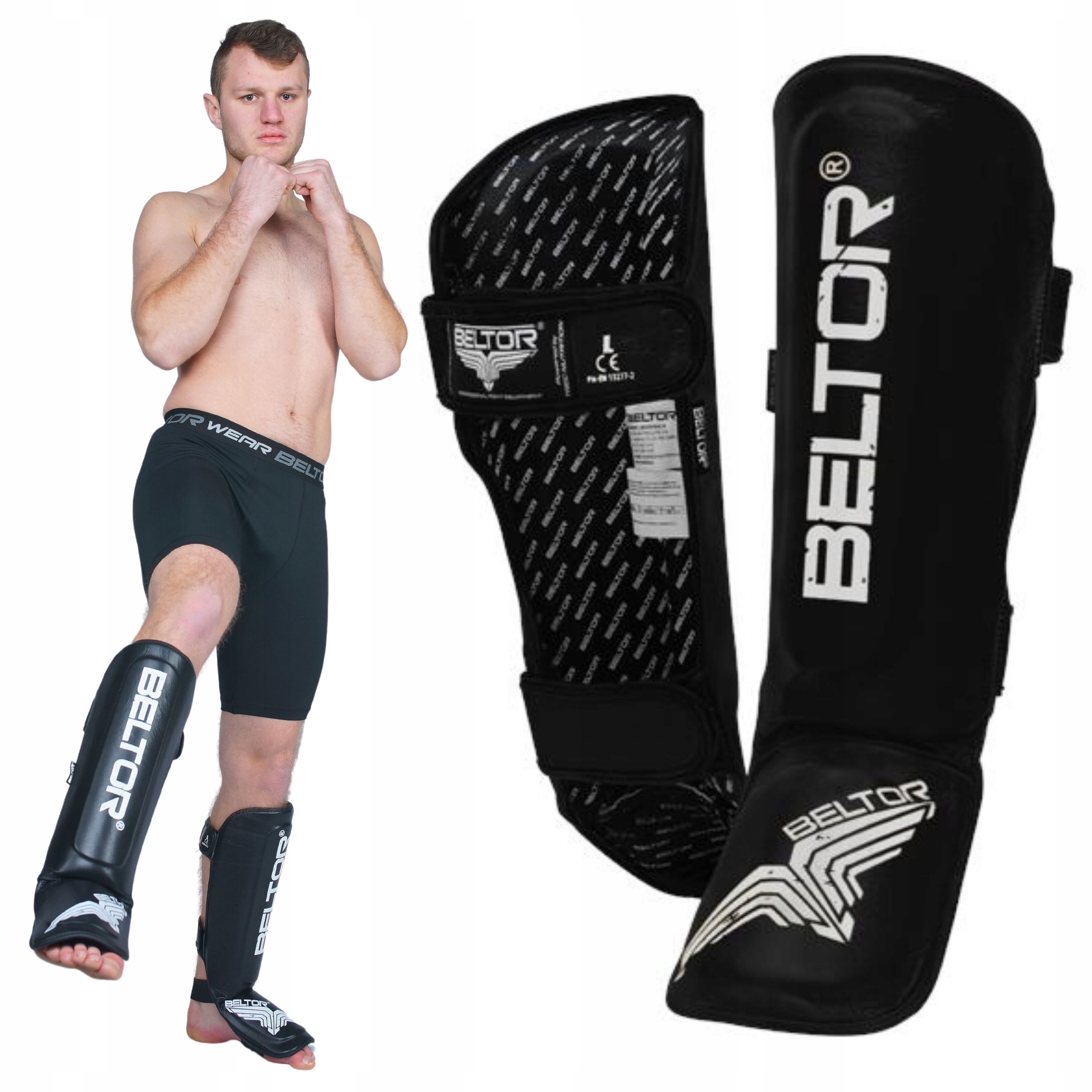 Beltor Ochraniacze Goleni I Śródstopia Na Rzep Mma Pro Czarne Rozmiar M