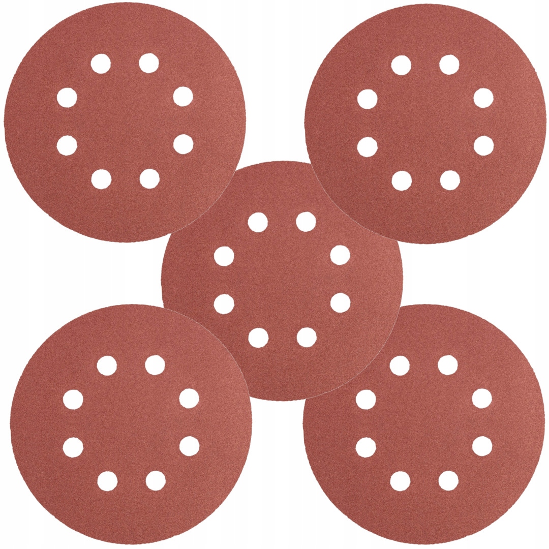 Graphite Krążki Ścierne 5szt K100 125mm Z 8 Otworami 55H942