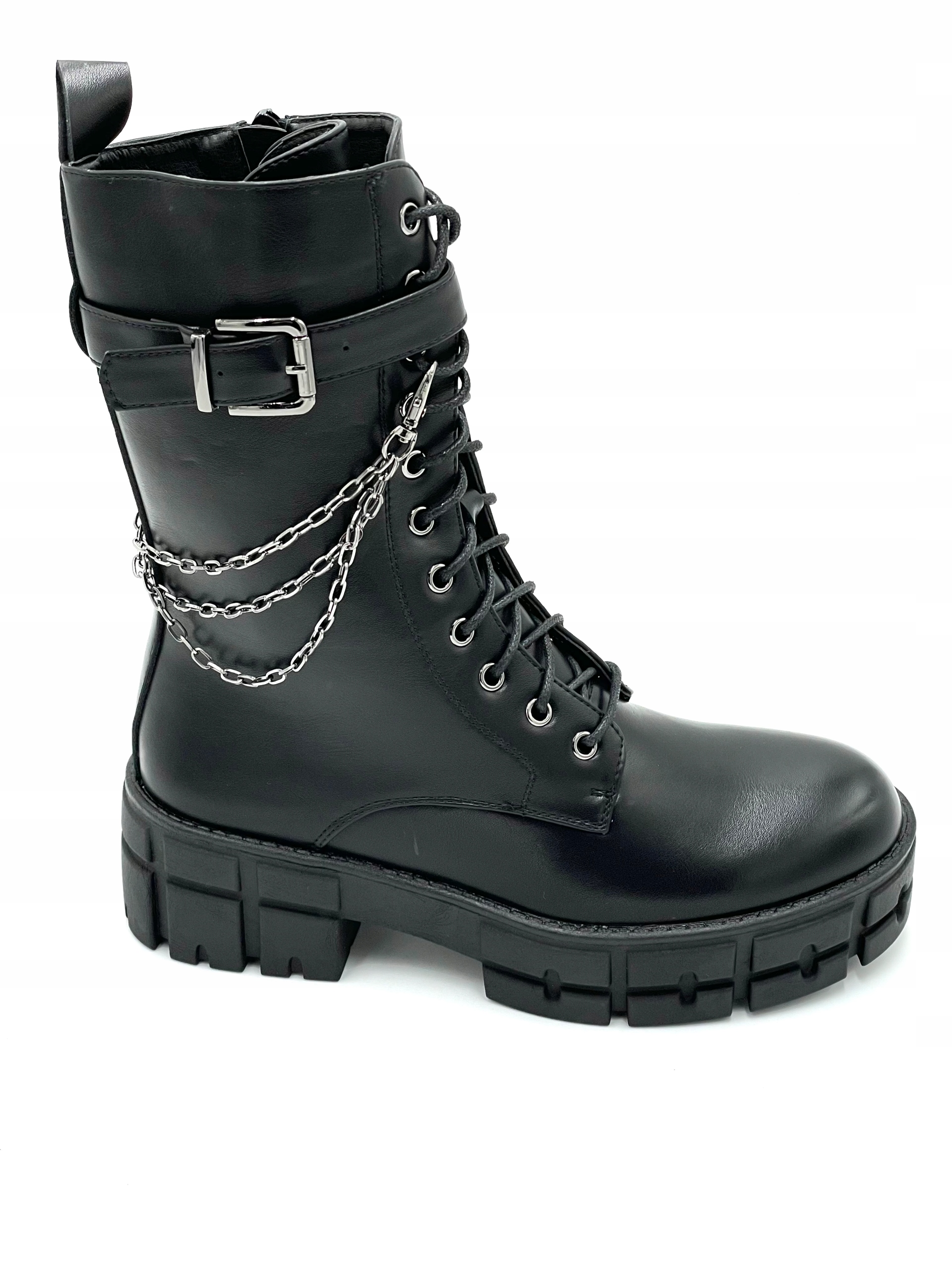 

Botki Workery Trapery Czarne Z Łańcuchem 40 DA77P