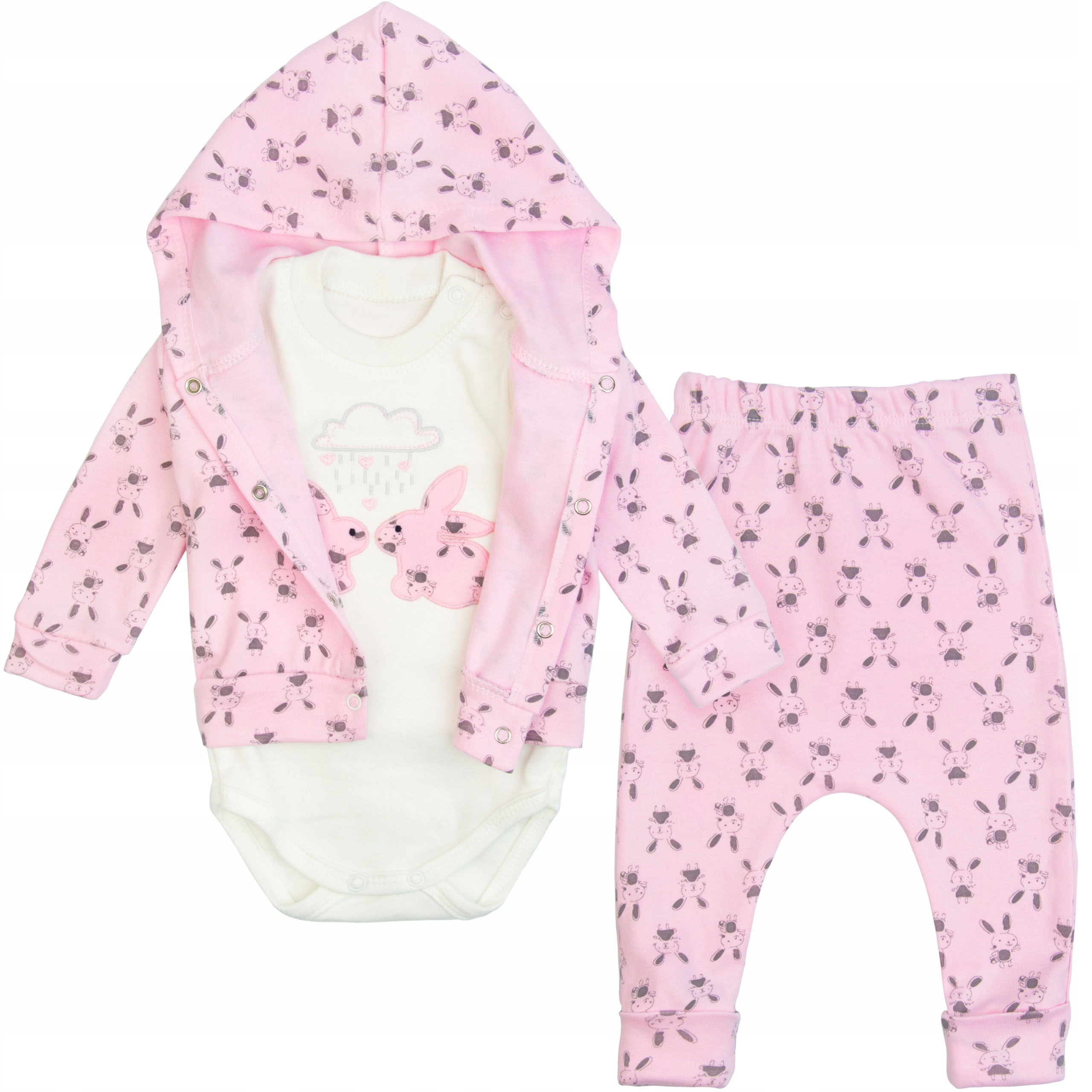 

Komplet noworodek body spodnie bluza wyprawka 62