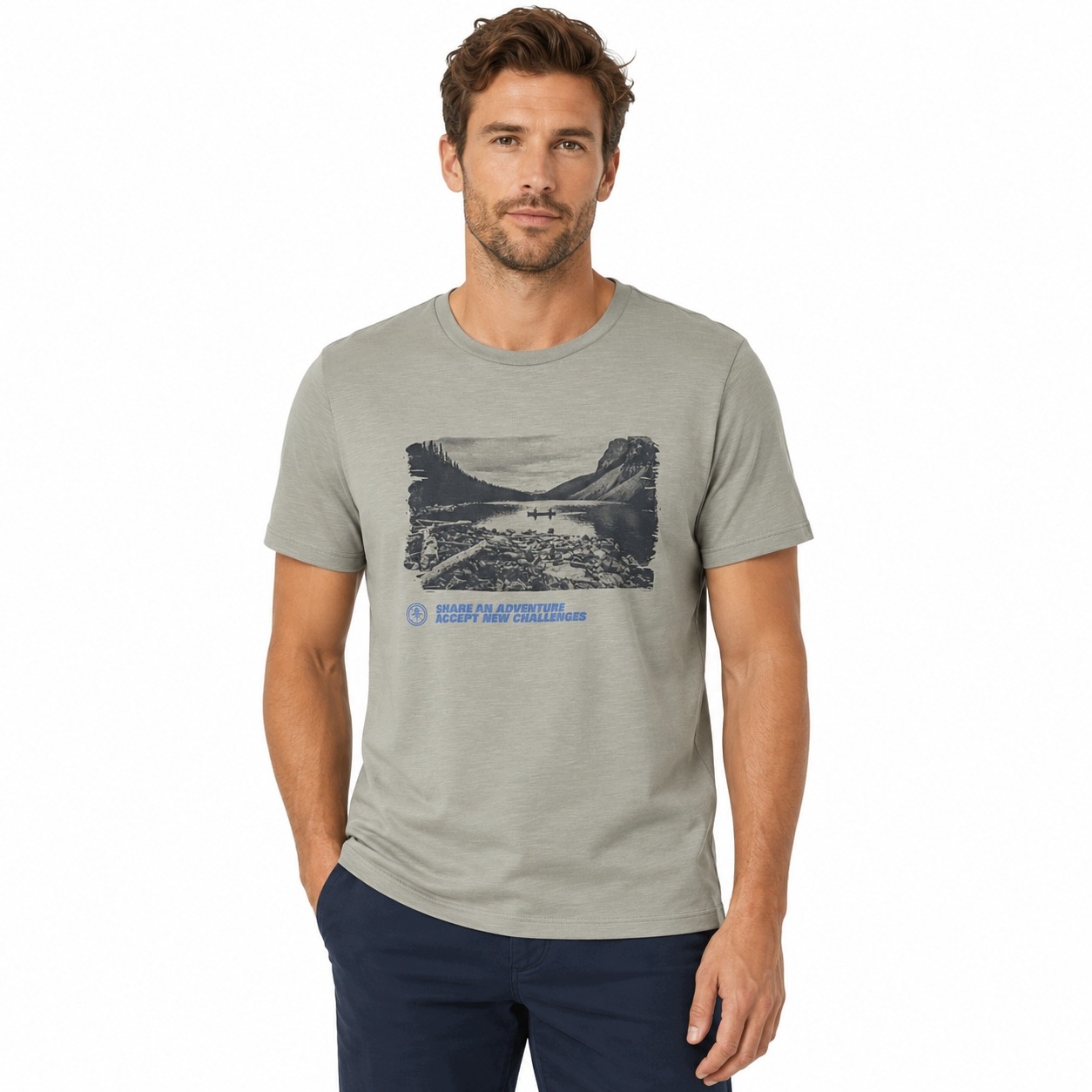 Tričko Camel Active na léto pánské zelené s velkým nápis 6XL