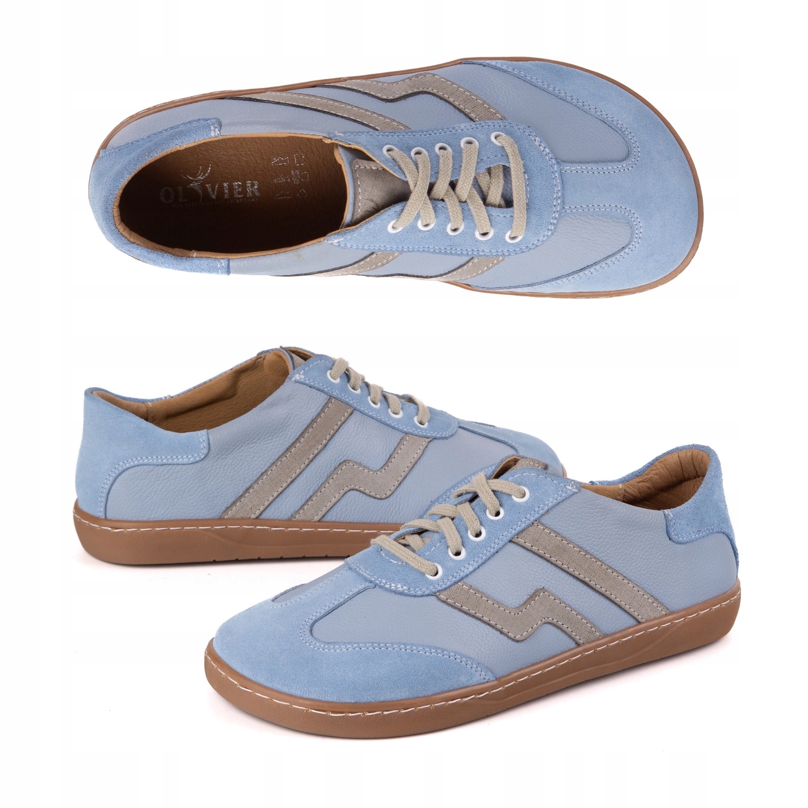 Dámské kožené barefootové boty Olivier Eliza modré 41