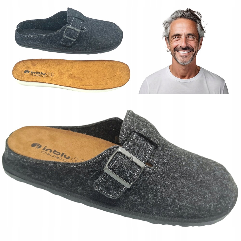 Papuče nazouvací látkové černé pantofle nazouváky Inblu 46