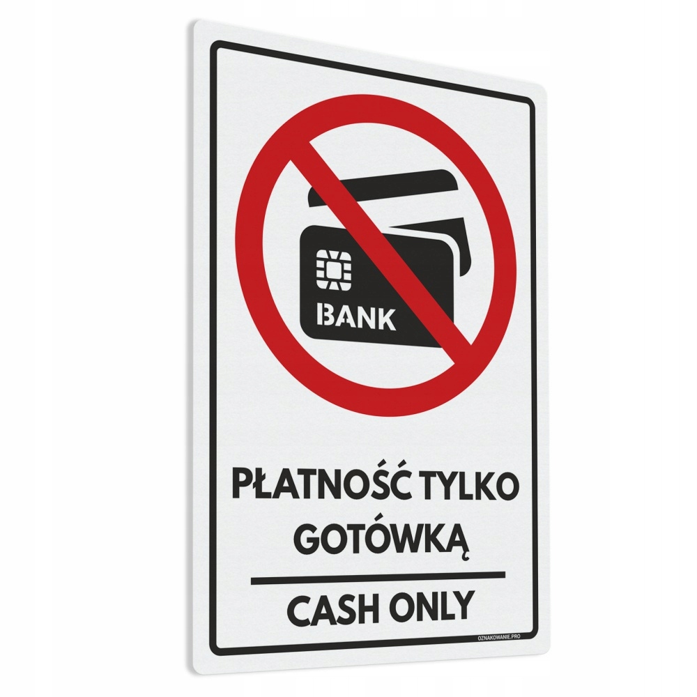 

Naklejka Płatność Tylko Gotówką, Cash Only 10x15