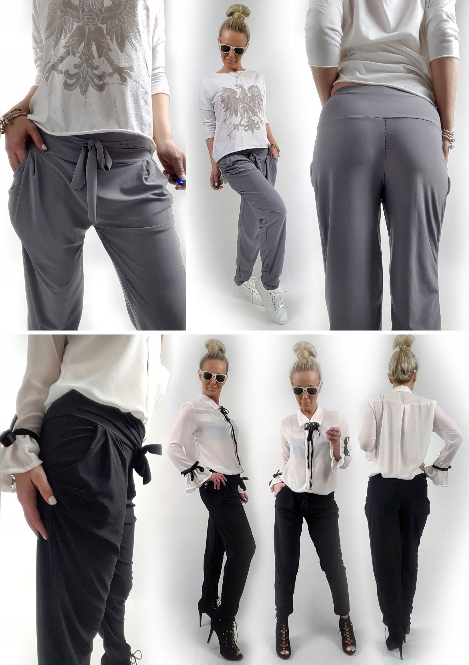 SPODNIE HAREMKI CYGARETKI BRYCZESY ALLADYNKI BAGGY Fason alladynki