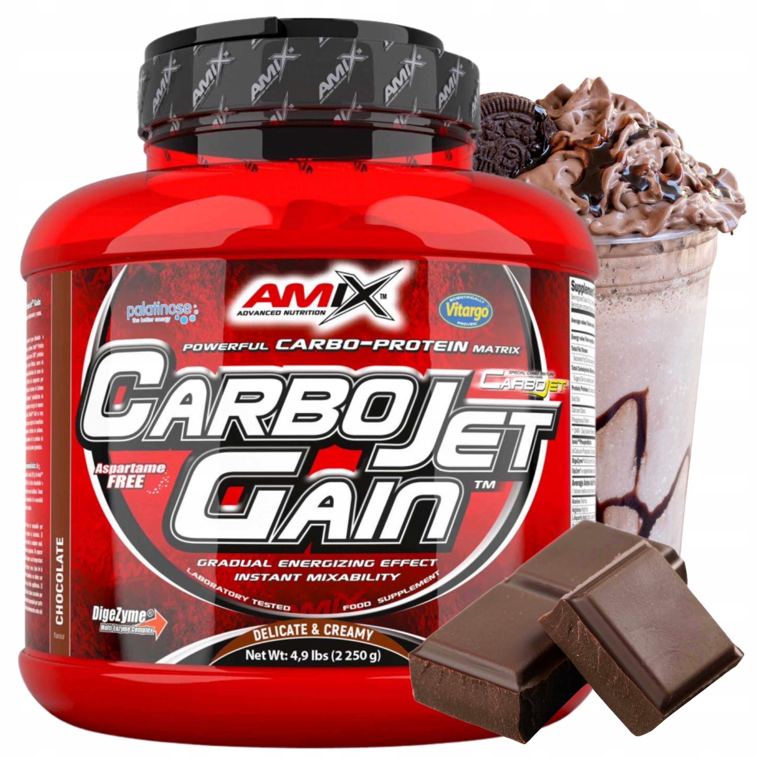 Carbojet Gain Protein na hmotu Gainer Sacharidy Bílkoviny Cfm 2250 g