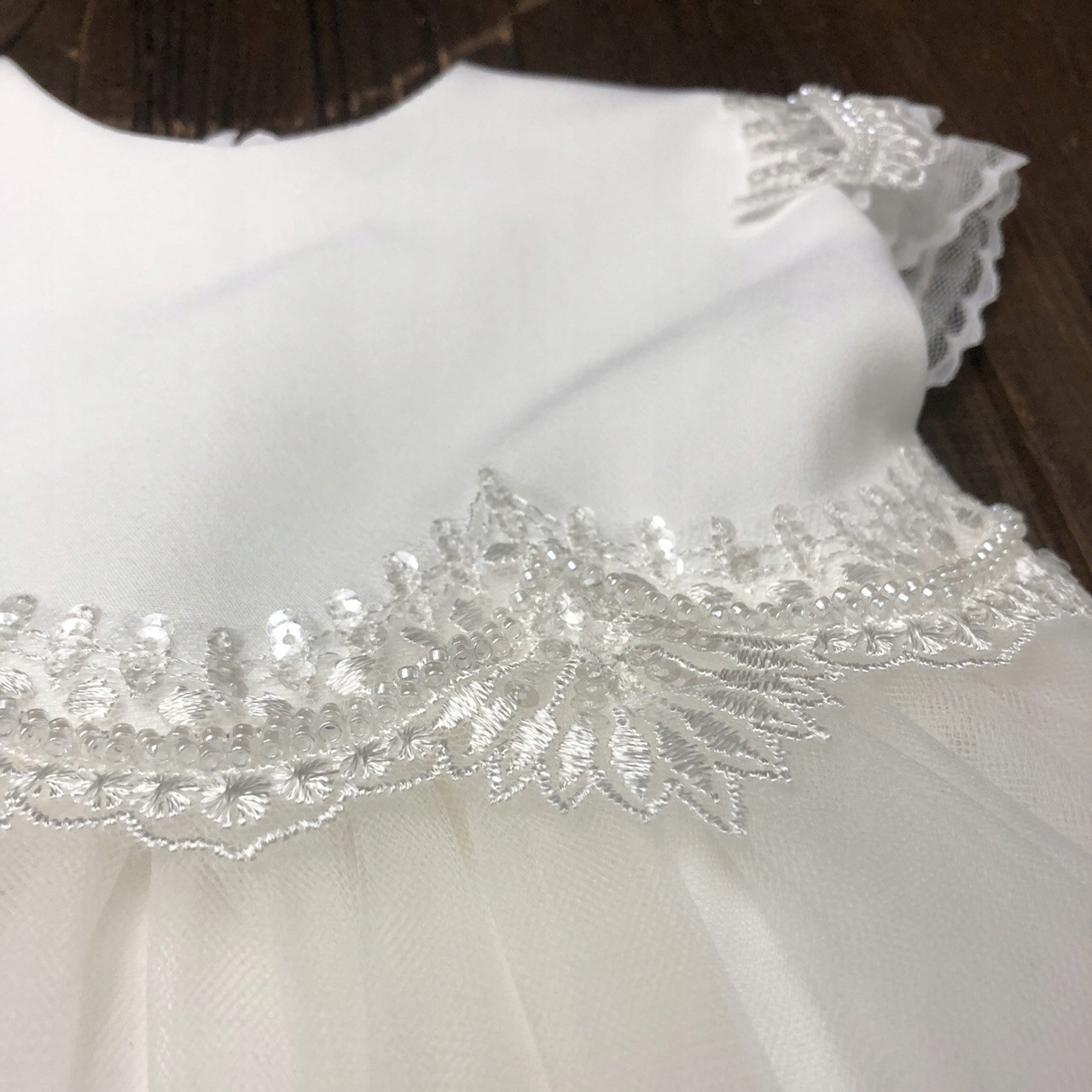 Sukienka ecru z koronką dziewczynka Chrzest okazje Rozmiar 62