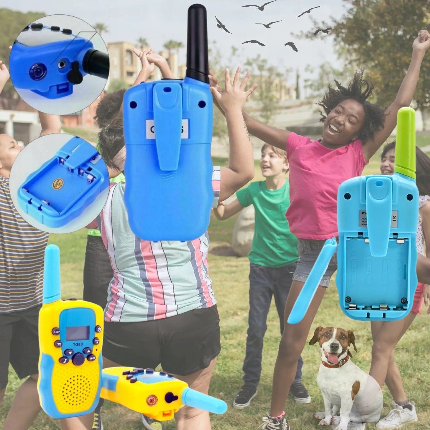 Krótkofalówka walkie talkie dla dzieci 2 sztuki T-388 3KM Marka bez marki