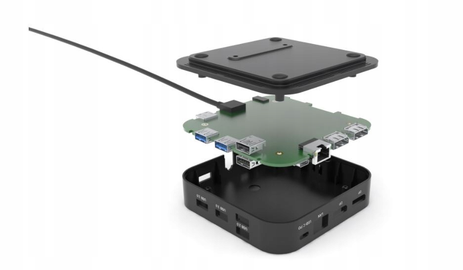 Stacja dokująca USB-C 2xDisplay RJ45 PD 100W Kod producenta C31DUALDPDOCKPD